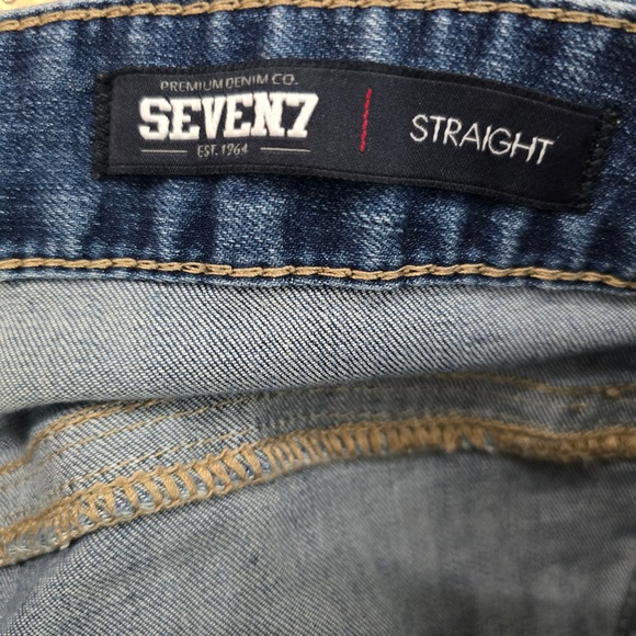 Seven7 Premium Denim Co. Mens Straight Leg Blue Jeans W38 L30 - Picture 6 of 8
